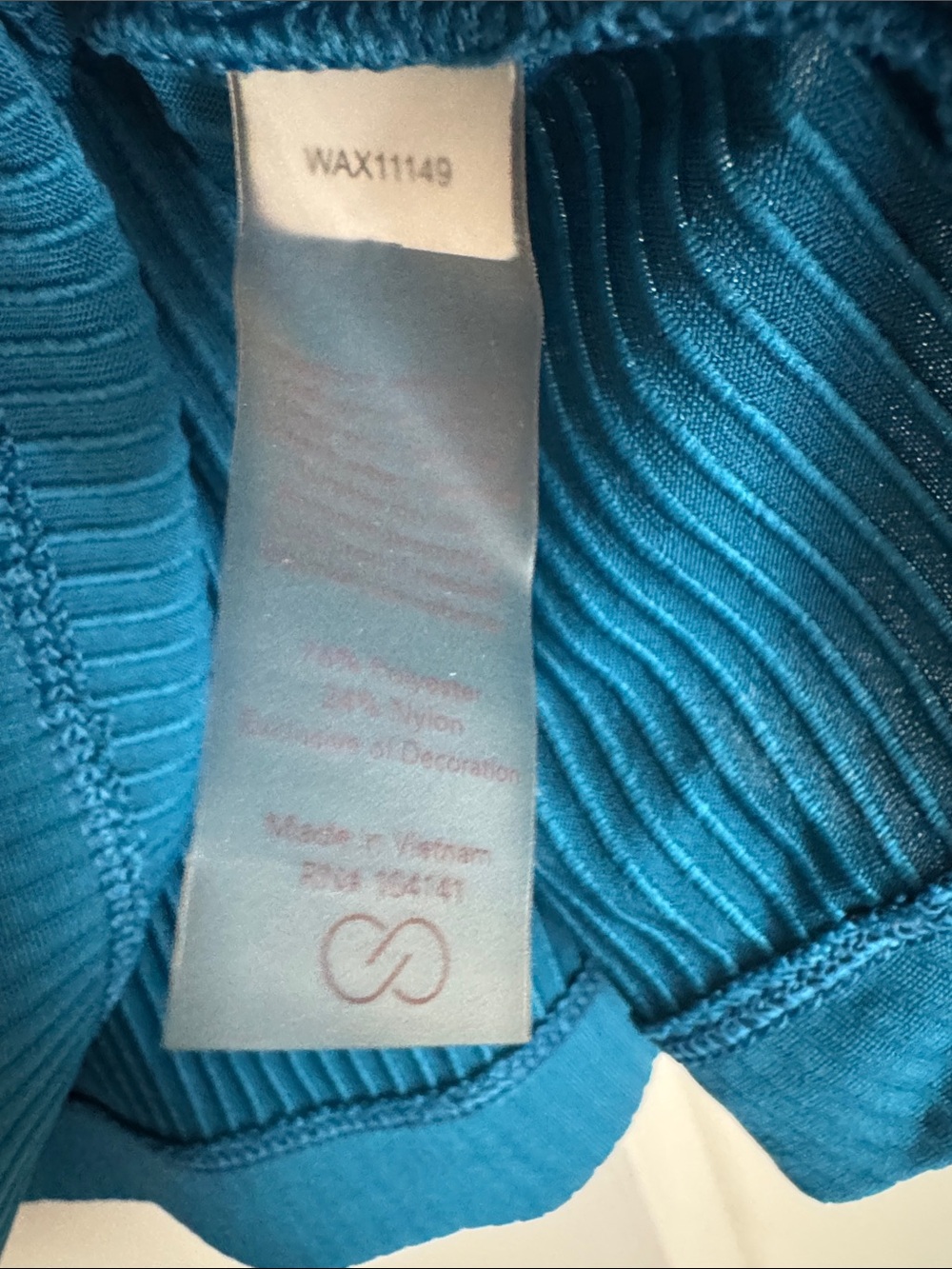 Calia Classic Ribbed Tank Top workout - Teal Blue Large - Picture 6 of 9